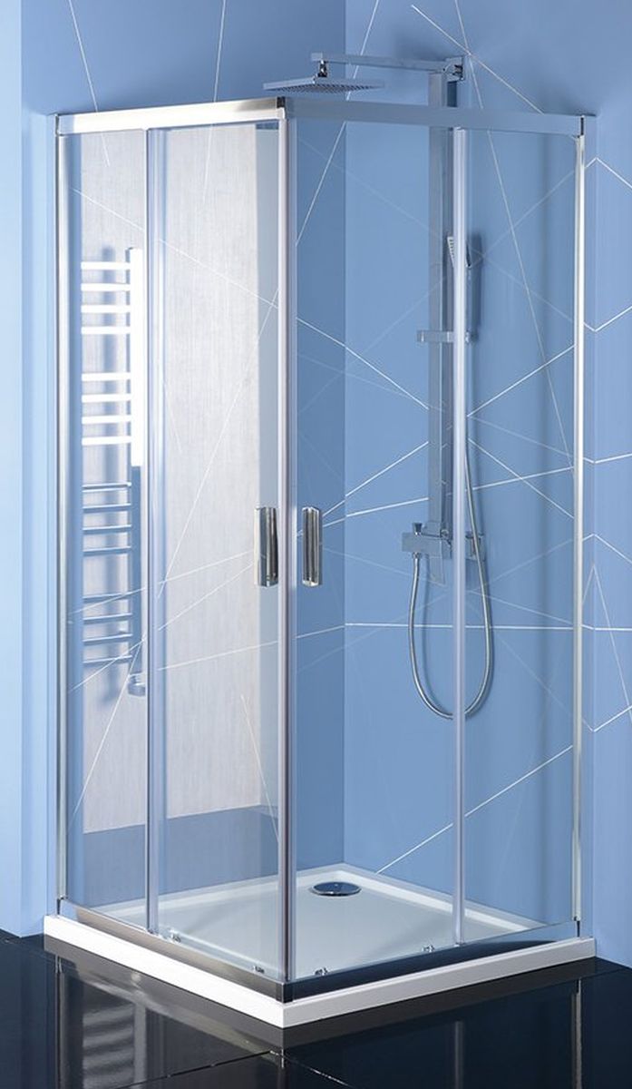 Polysan Easy Line kabina prysznicowa 90x80 cm prostokątna chrom/szkło przezroczyste EL5315