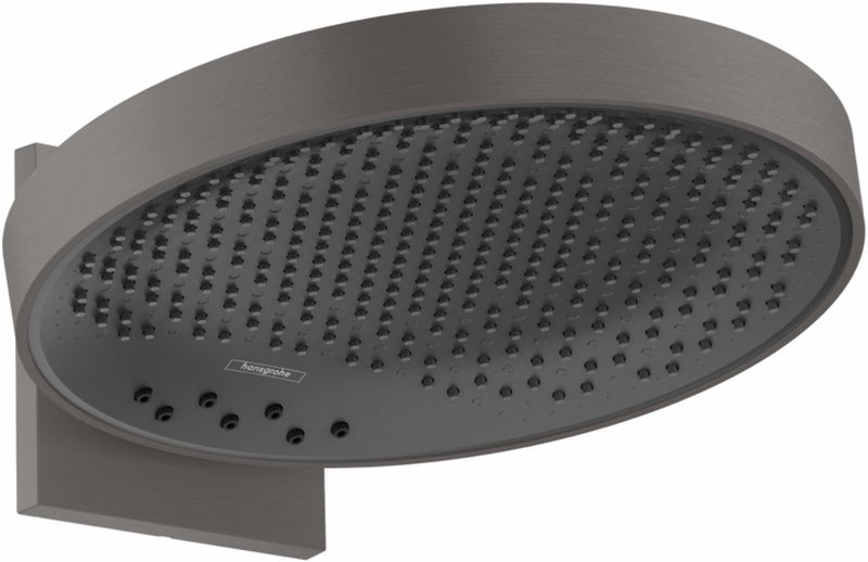 Hansgrohe Rainfinity deszczownica 36 cm okrągła z przyłączem ściennym czarny chrom szczotkowany 26234340
