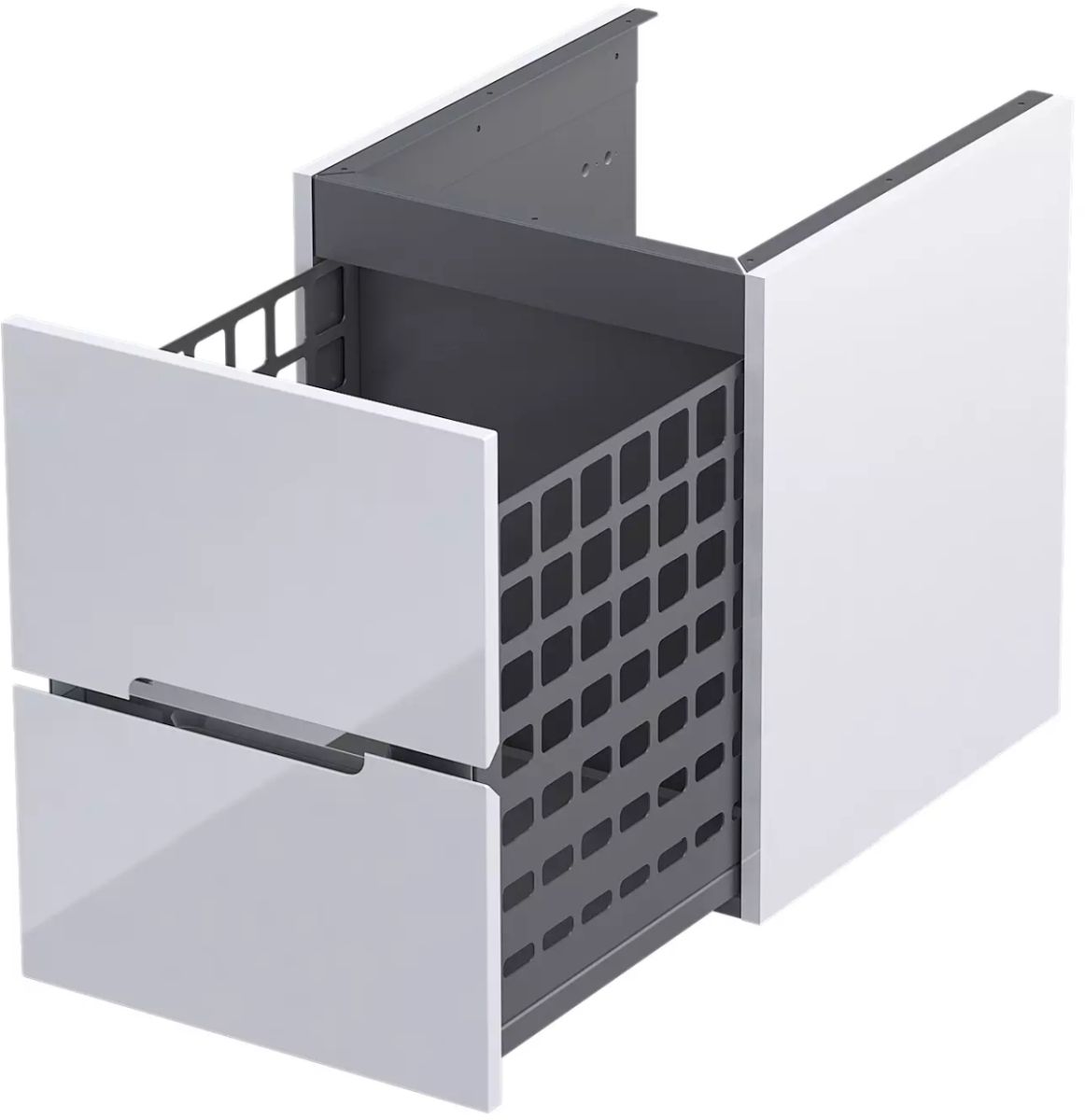 Oristo Silver Uni szafka 40 cm wisząca boczna niska biały połysk OR33-SN1S-40-1