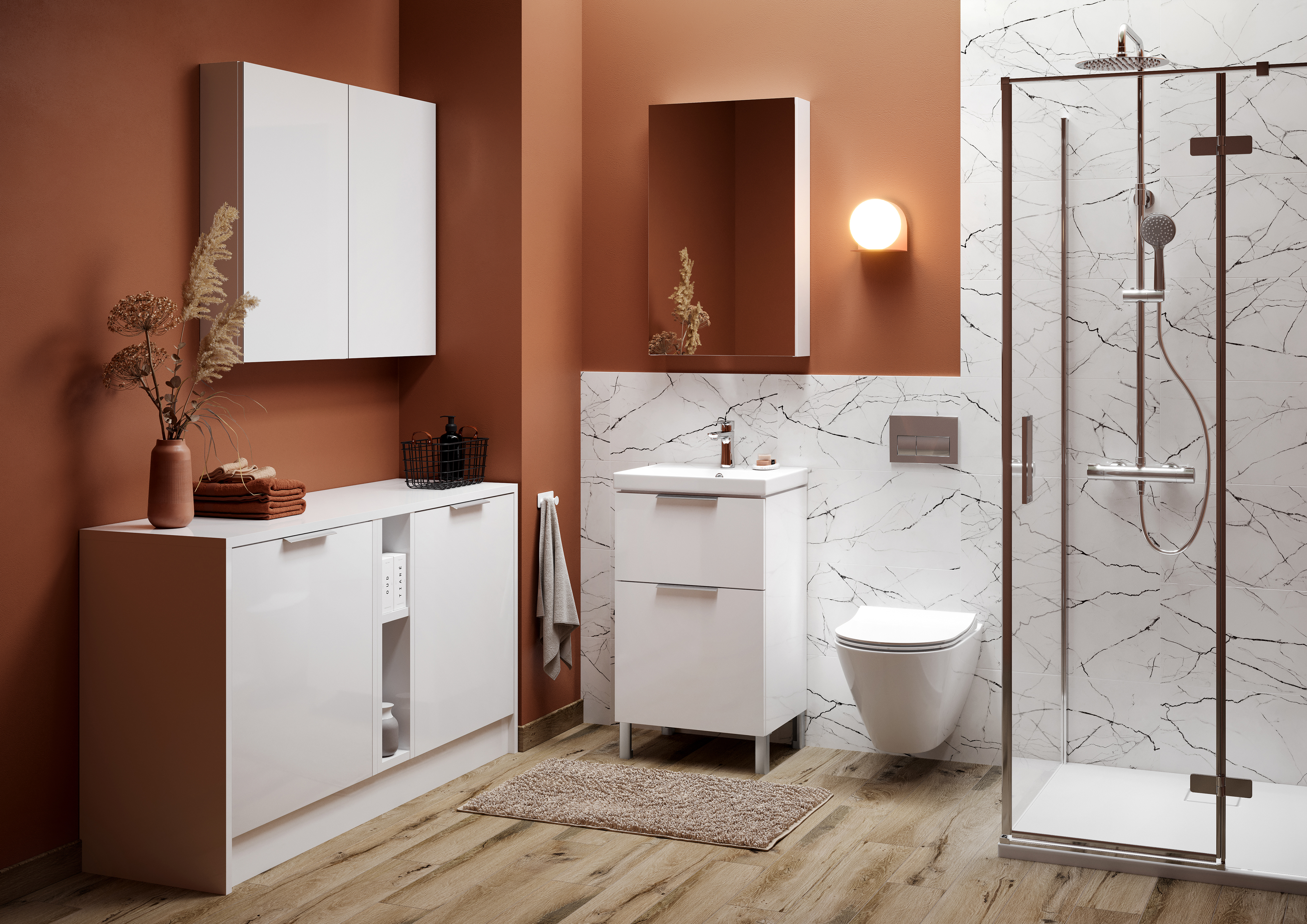 Cersanit City blat 125x45 cm biały S584-043