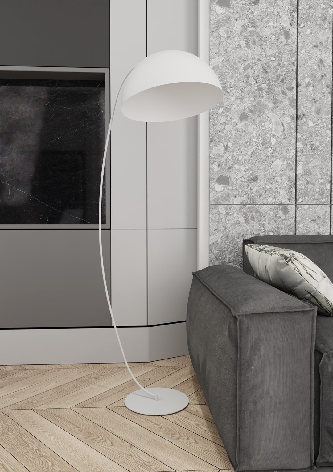 Emibig Arcos lampa stojąca 1x12 W biała 1470/LP1