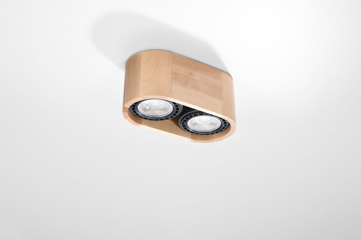 Sollux Lighting Basic lampa podsufitowa 2x40W drewno naturalne SL.0914