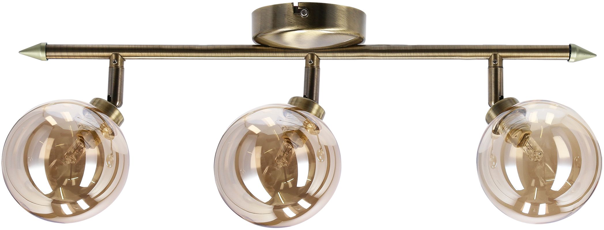Candellux Rodia lampa podsufitowa 3x40W patyna/szkło bursztynowe 93-16546