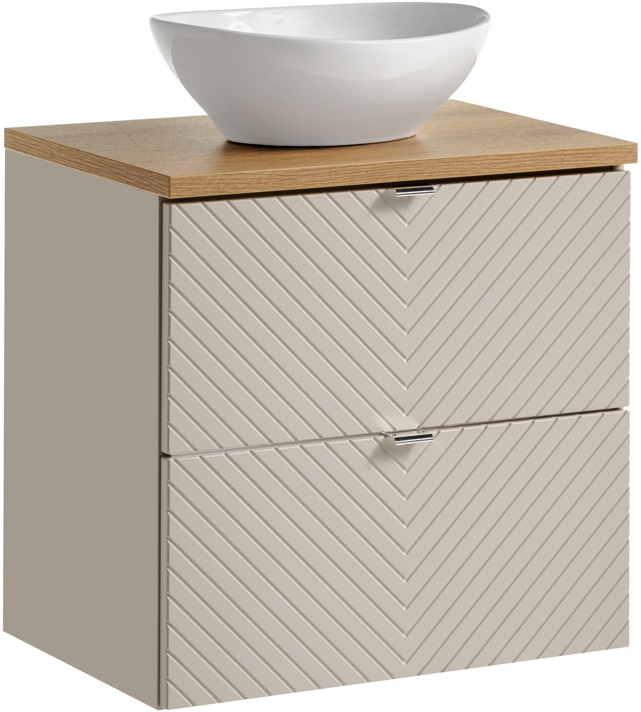 Zestaw Comad Viva Cashmere szafka 60x39x57 cm podumywalkowa wisząca kaszmir z blatem dąb i umywalką SET-VIC B OAK 60CM S UN LOLA GW