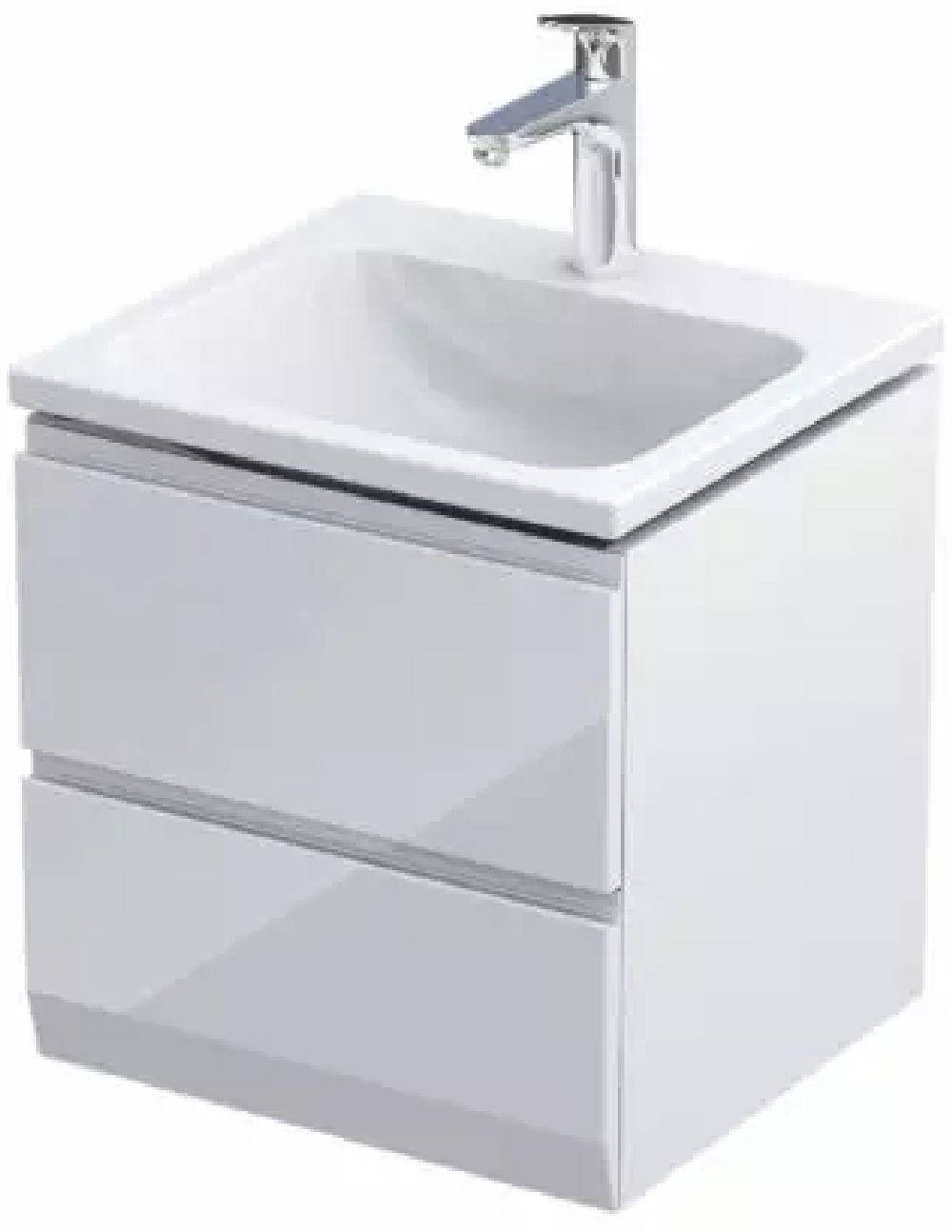 Oristo Brylant Uni szafka 49,6x45,5x50 cm podumywalkowa wisząca biały połysk OR36-SD2S-50-1-V3