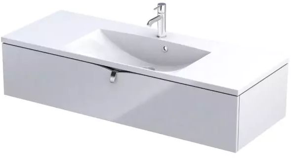 Oristo Siena szafka 119,6x45,5x25 cm podumywalkowa wisząca biała połysk OR45-SD1S-120-1
