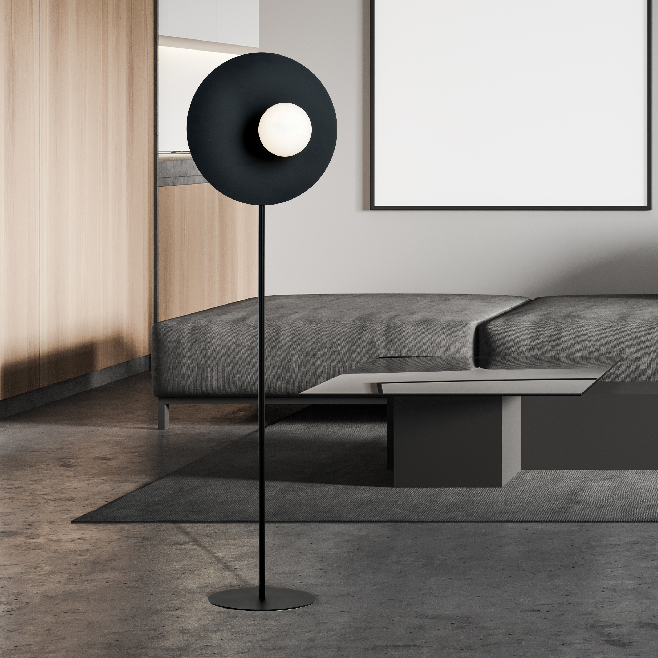 Emibig Oslo lampa stojąca 1x10 W biała-czarna 1187/LP
