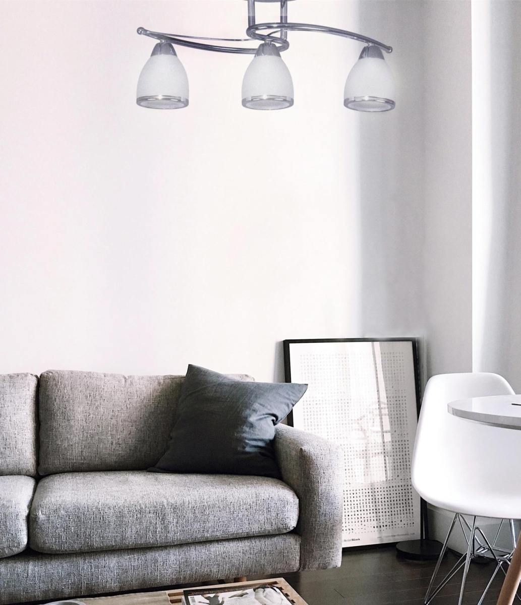 Kaja Samira lampa podsufitowa 3x40W chrom/szkło białe K-JSL-8090/3CHR - Wysyłka w 24h