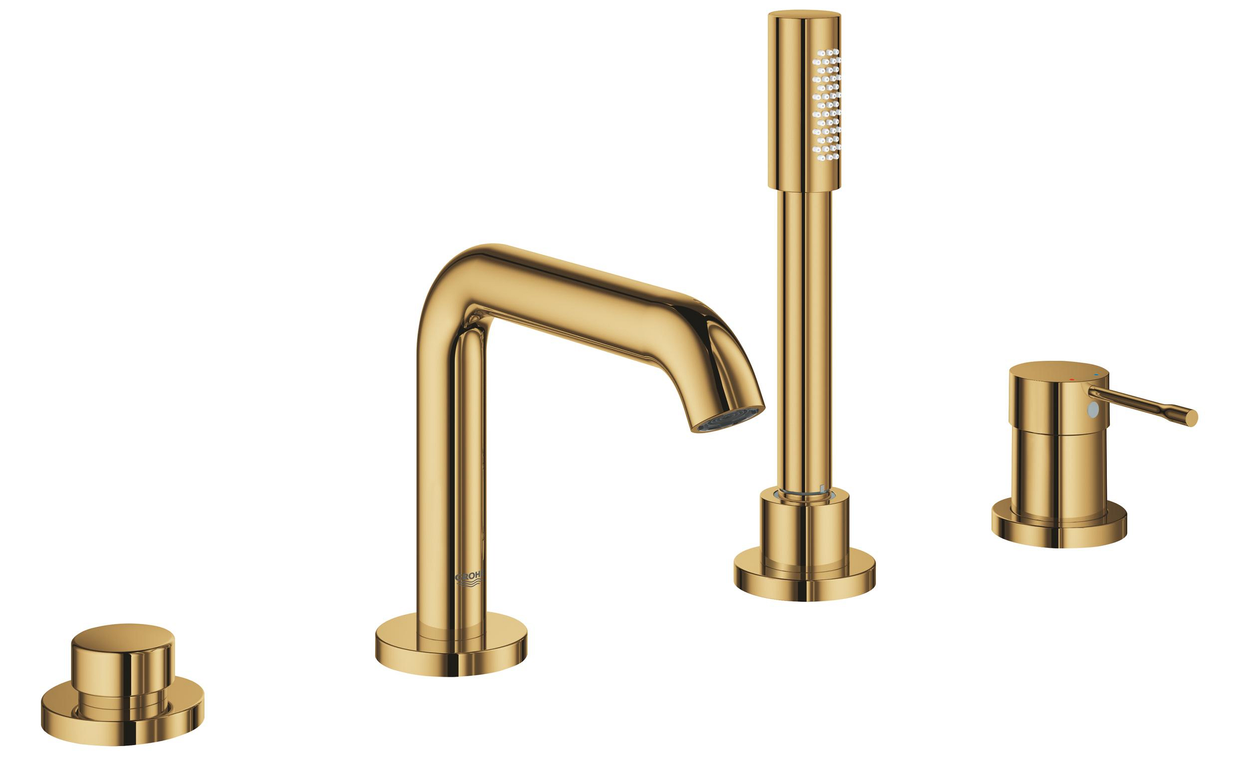 Grohe Essence bateria wannowo-prysznicowa 4-otworowa cool sunrise 19578GL1