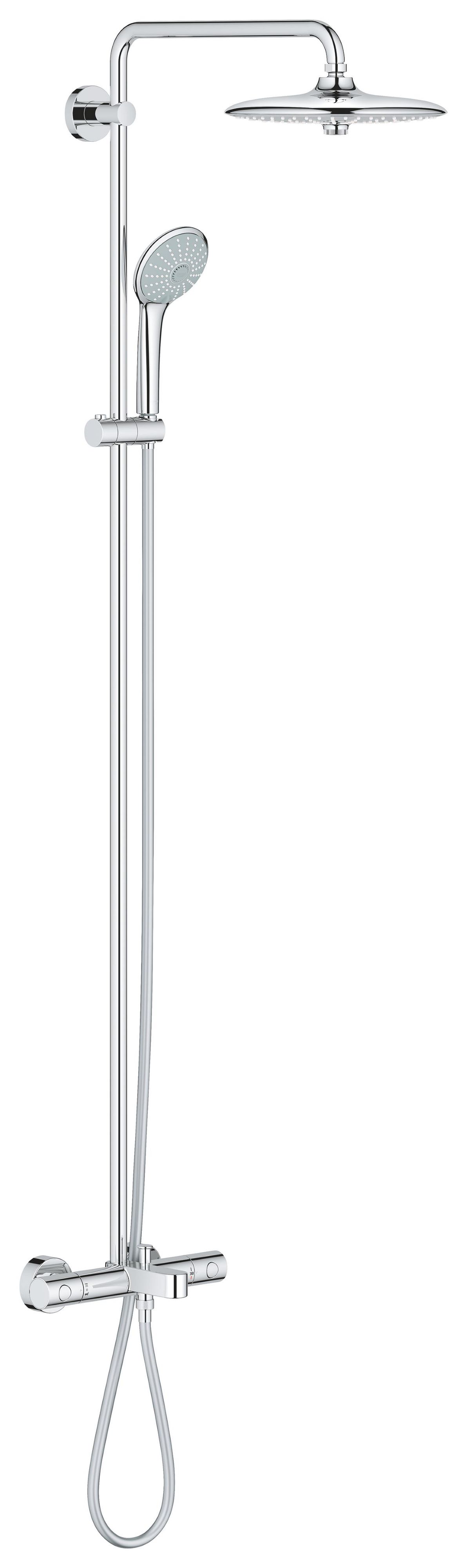Grohe Euphoria zestaw wannowo-prysznicowy ścienny termostatyczny z deszczownicą chrom 27475001