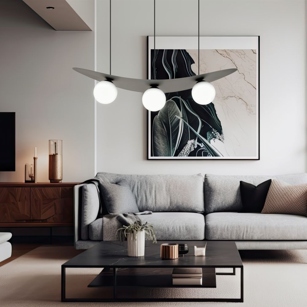Emibig Aura lampa wisząca 3x10W czarny/szkło mleczne 1301/3
