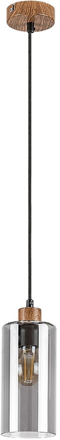 Rabalux Tanno lampa wisząca 1x25W dąb/szkło dymne 72141