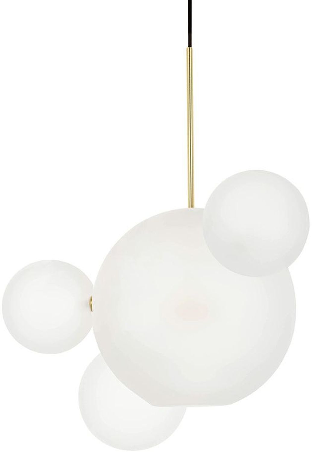 King Home Capri 4 lampa wisząca 2x7W złoty/czarny/szkło mleczne XCP9148-1A.WHITE