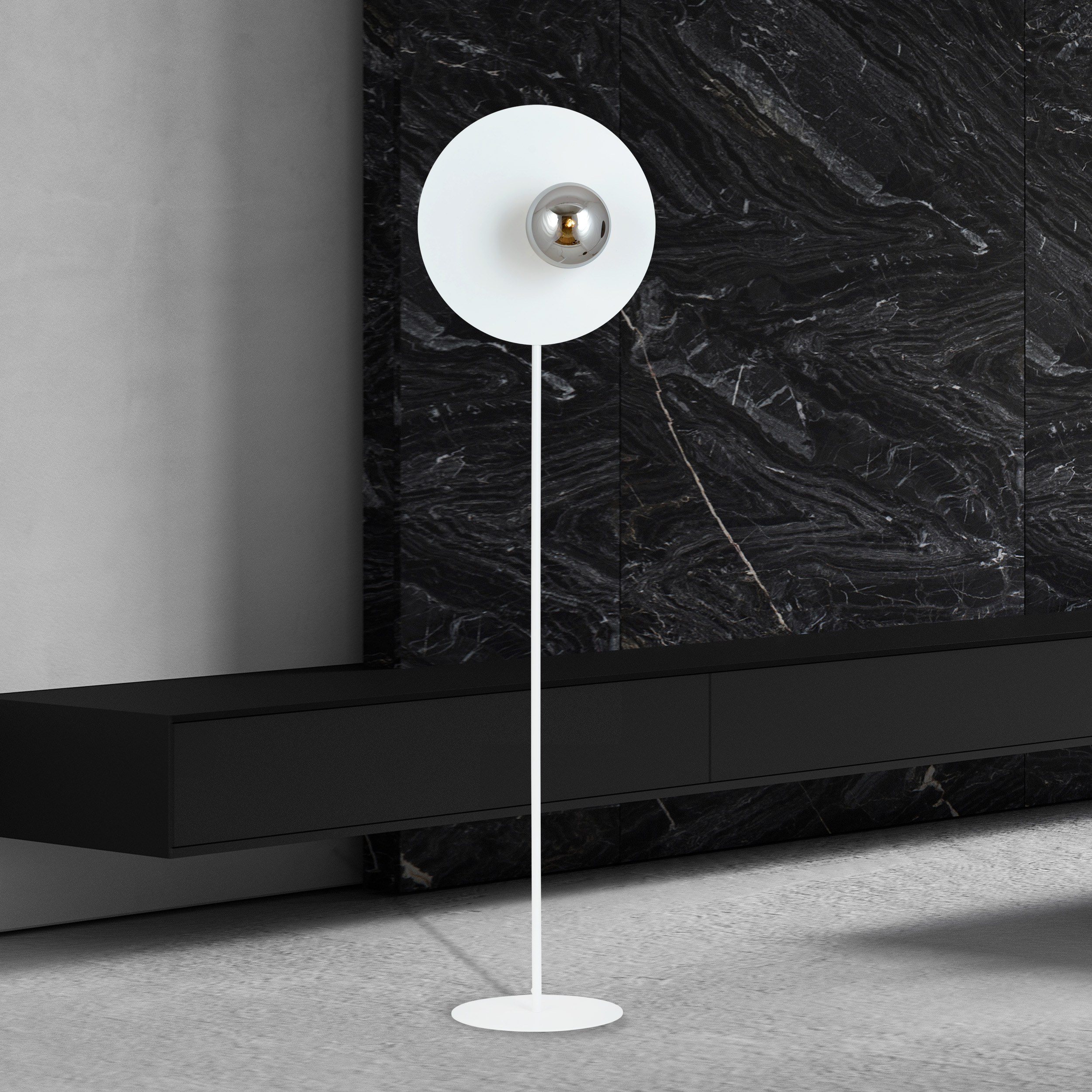 Emibig Oslo lampa stojąca 1x10 W biała-grafitowa 1188/LP