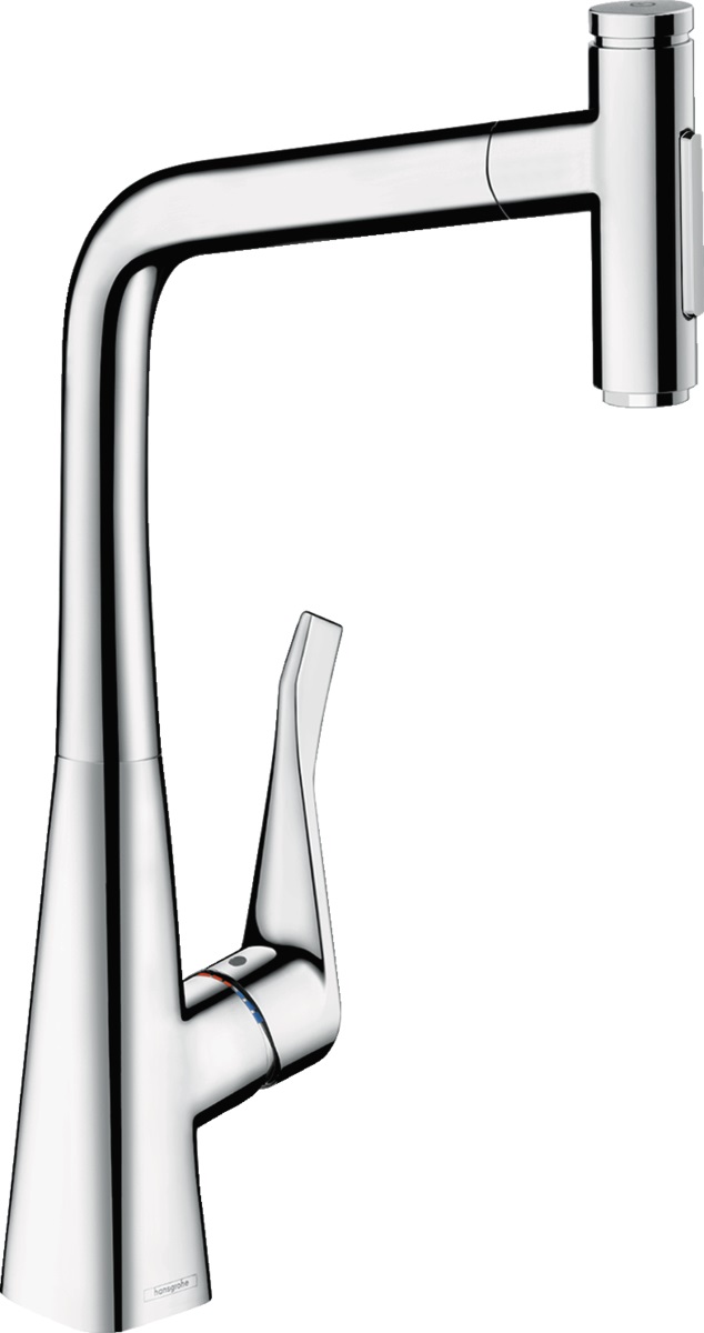 Hansgrohe Metris Select M71 bateria kuchenna stojąca z wyciąganą wylewką chrom 73816000