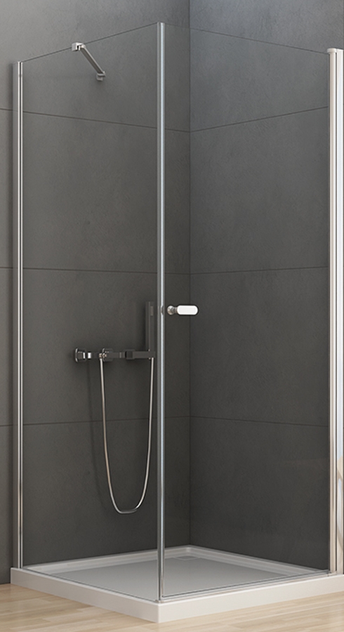New Trendy New Soleo kabina prysznicowa 90x80 cm prostokątna chrom/szkło przezroczyste D-0141A/D-0087B