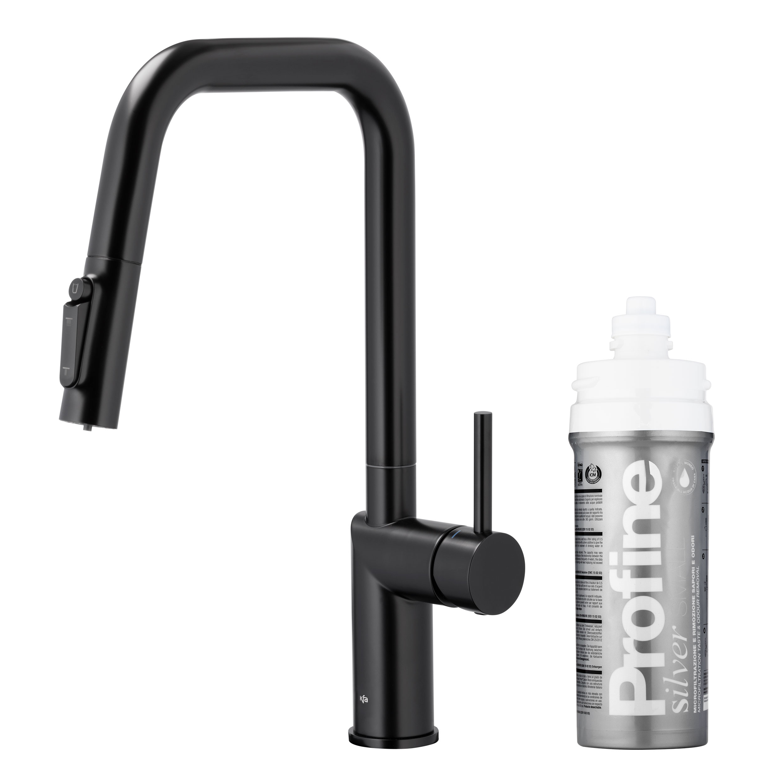 KFA Armatura Duero Pure Style bateria kuchenna stojąca z filtrem Silver czarny mat 6623-314-81