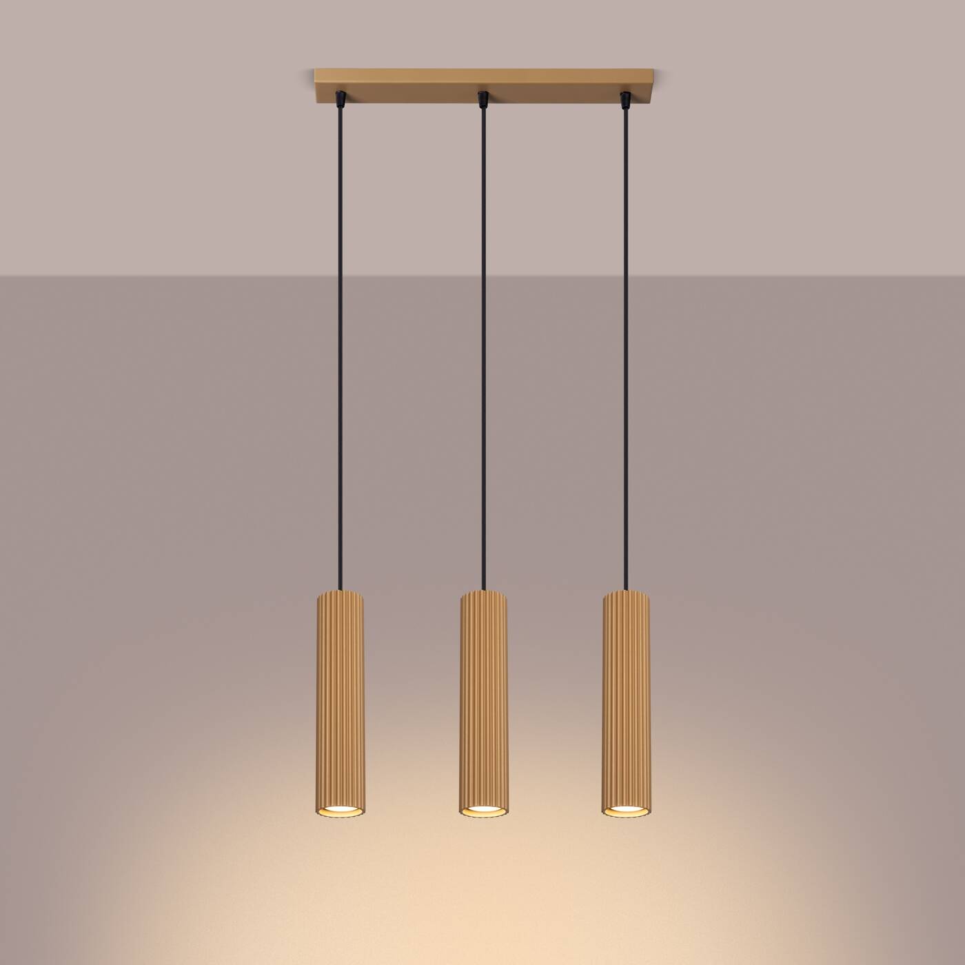 Sollux Lighting Karbon lampa wisząca 3x10 W złota SL.1556