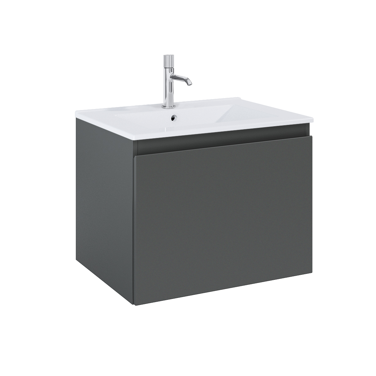 Oltens Vernal umywalka z szafką 60 cm biały/grafit mat 68012400 - Wysyłka w 24h