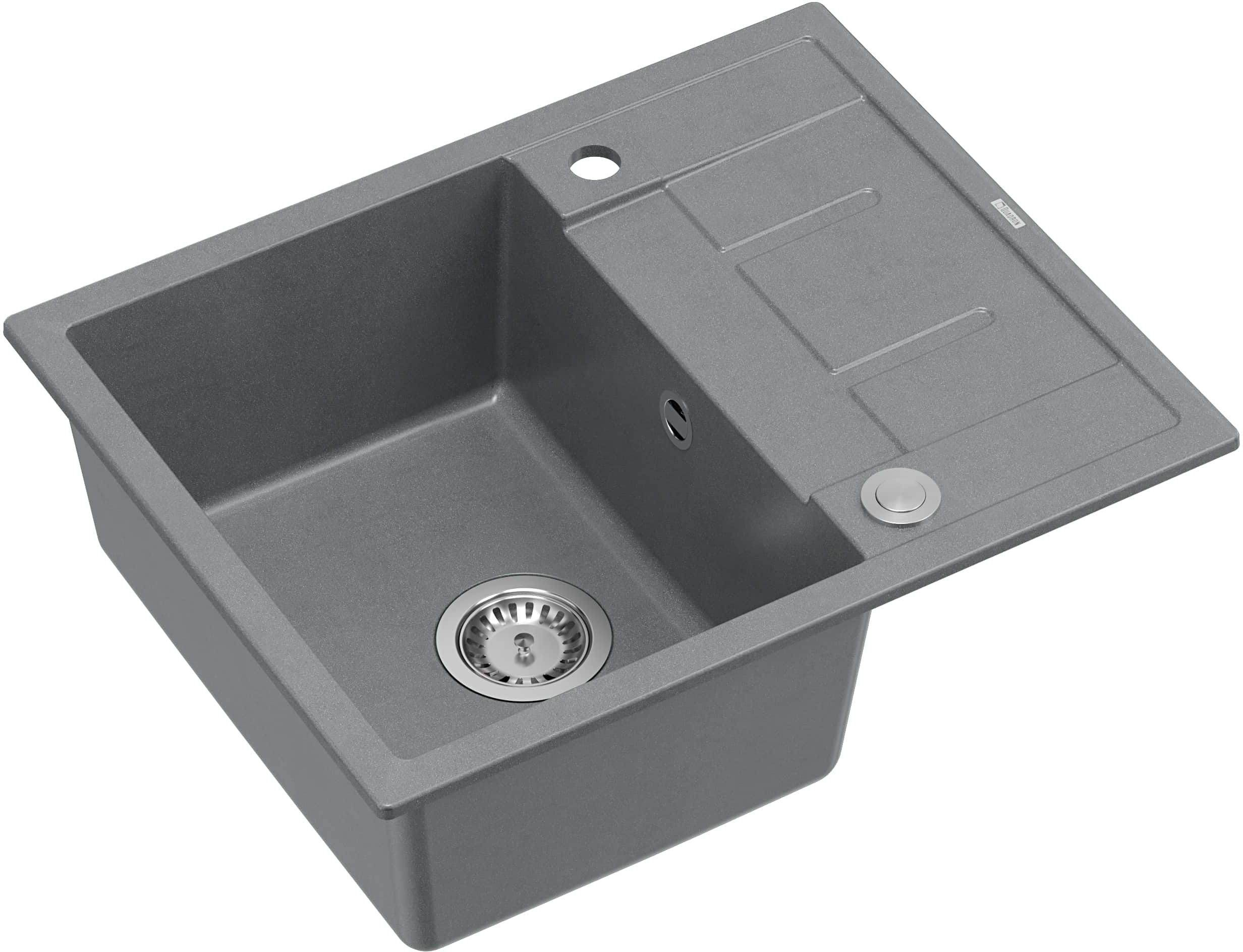 Quadron Morgan 116 zlewozmywak 62x50 cm wpuszczany GraniteQ silver stone/stal HB8210U5-BS_P2O