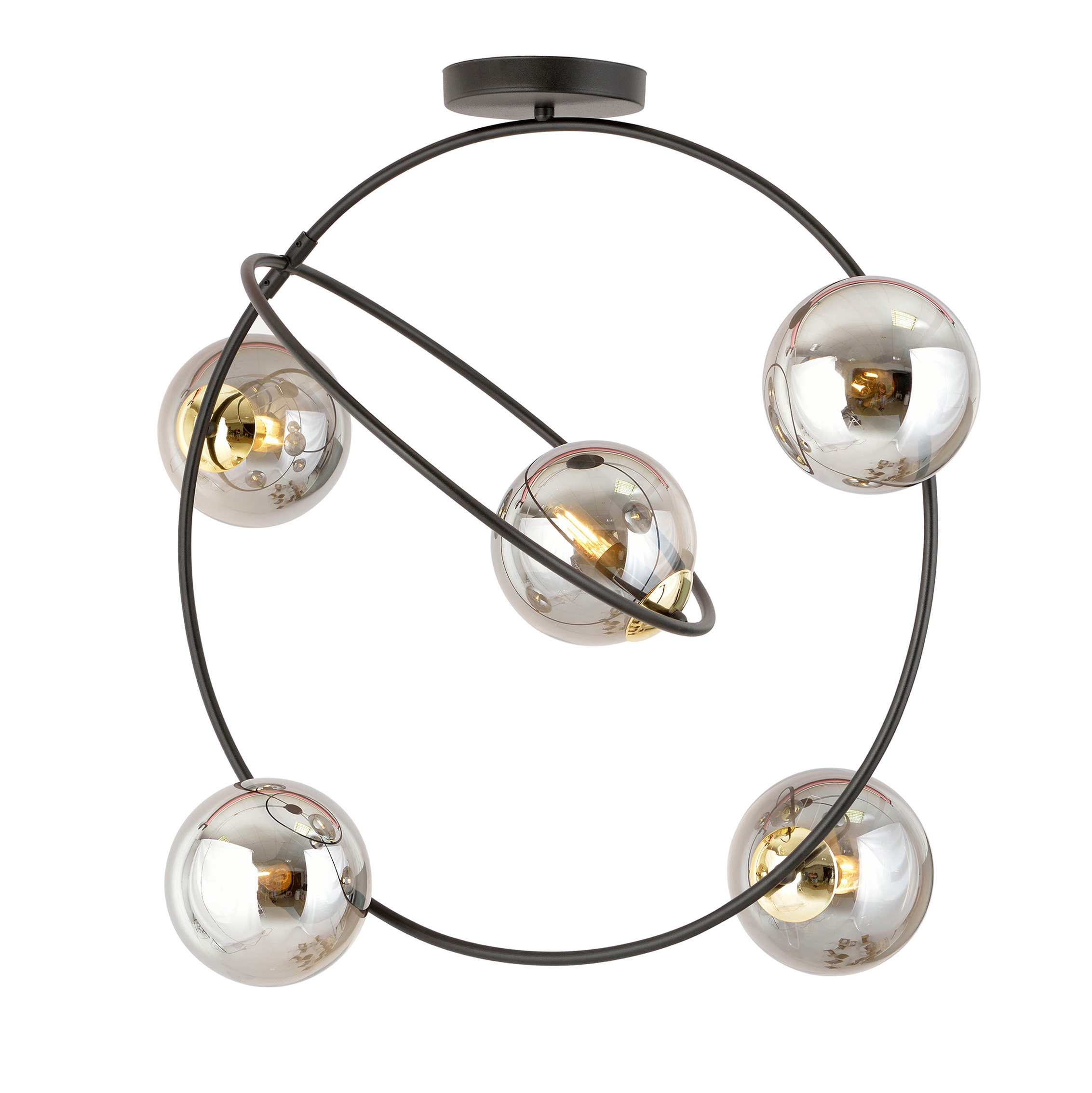 Emibig Stardom lampa podsufitowa 5x10W czarny/szkło grafitowe 1292/5