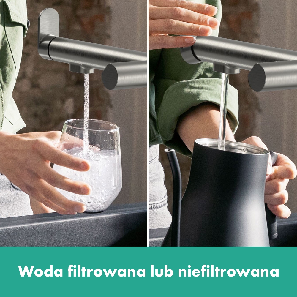 Hansgrohe Aqittura M91 bateria kuchenna z filtrem stalowy 76837800
