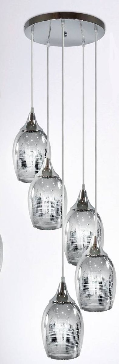Candellux Marina lampa wisząca 5x60W chrom/szkło 35-60198