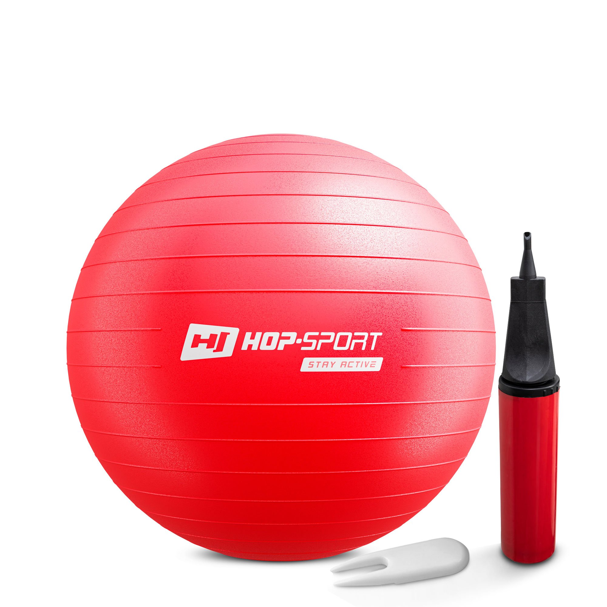 Piłka fitness 55cm z pompką - czerwona