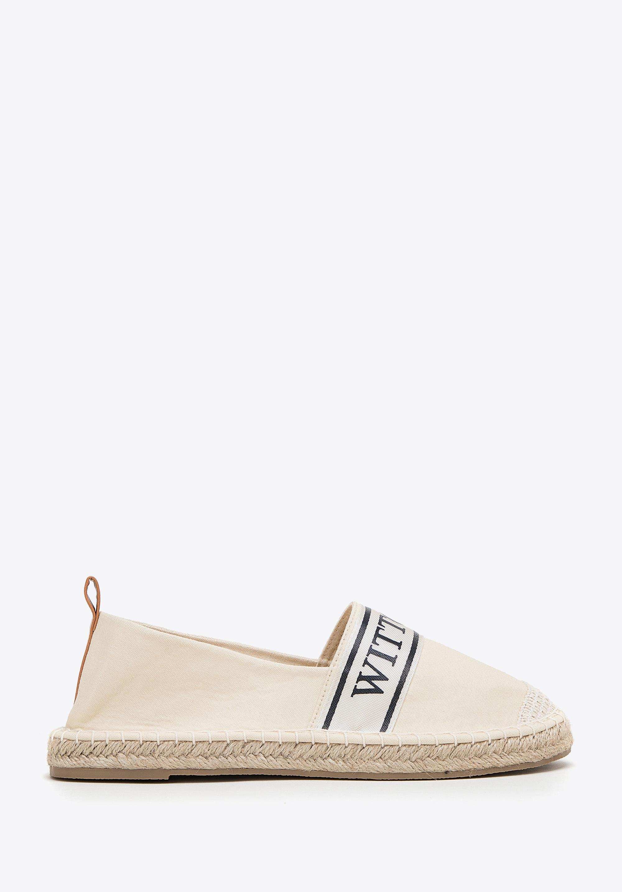 Damskie espadryle z lamówką z napisem WITTCHEN
