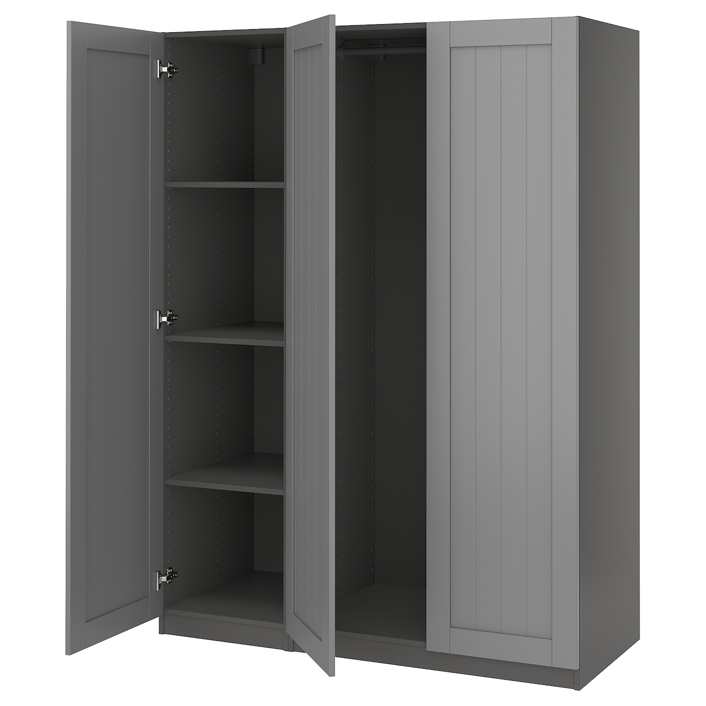 IKEA PAX / GULLABERG kombinacja szafy, ciemnoszary/ciemnoszary, 150x60x201 cm