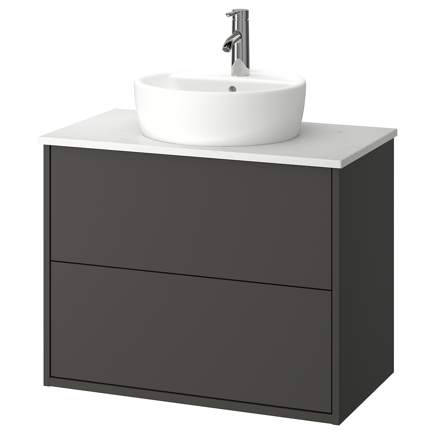 IKEA HAVBÄCK / TÖRNVIKEN szaf umyw z szufladami/umyw/bateria, ciemnoszary, 82x49x79 cm