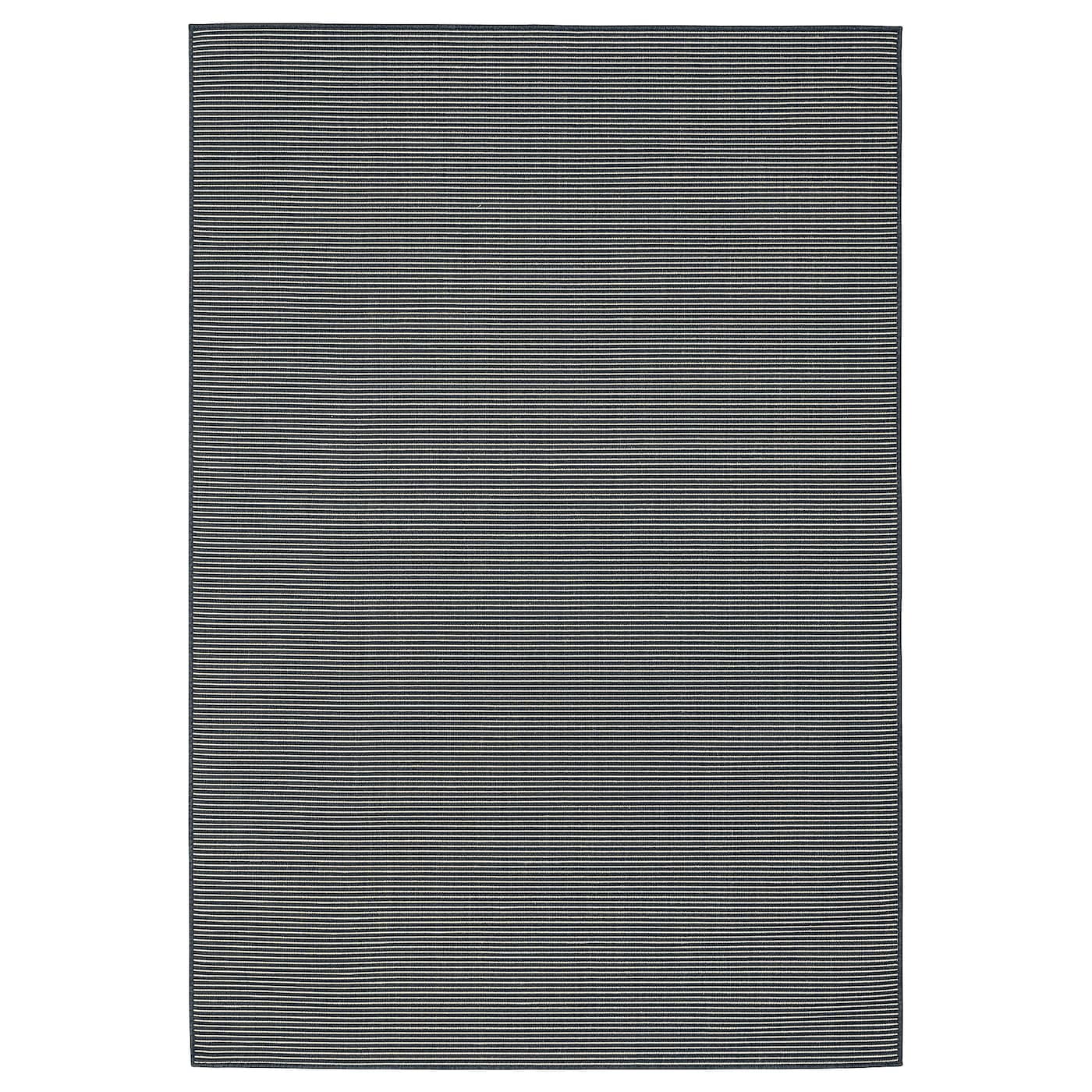 IKEA LUFTFARTYG dywan tk pł wewn/zewn, czarny/paski, 160x230 cm