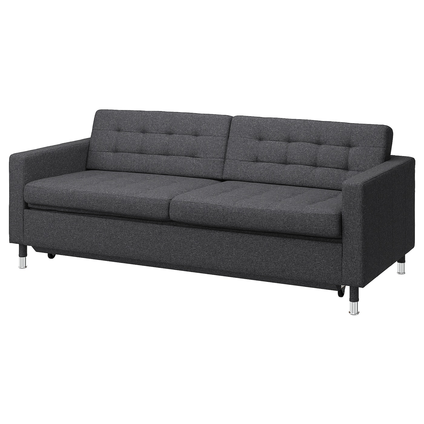 IKEA LANDSKRONA sofa 3-osobowa, rozkładana, Gunnared ciemnoszar/metal, Wysokość podłokietnika: 67 cm