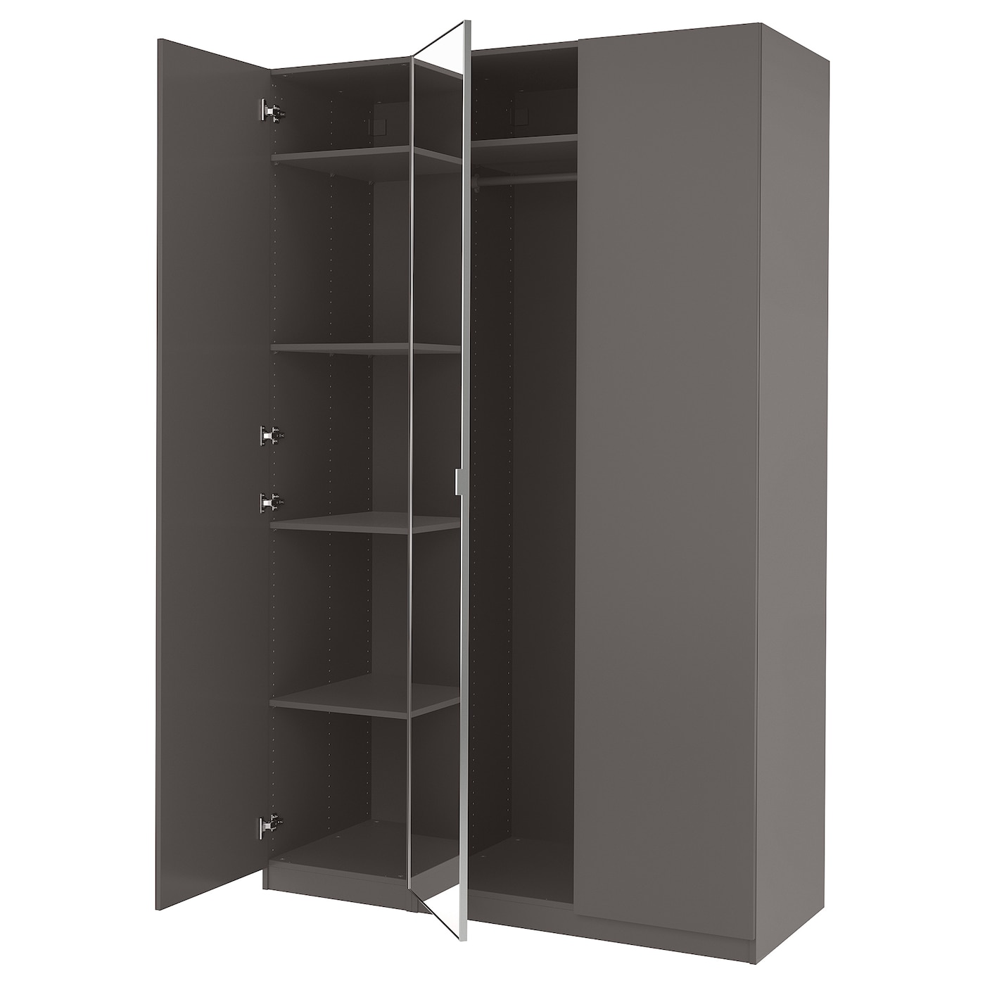 IKEA PAX / FORSAND/ÅHEIM kombinacja szafy, ciemnoszary/lustro, 150x60x236 cm