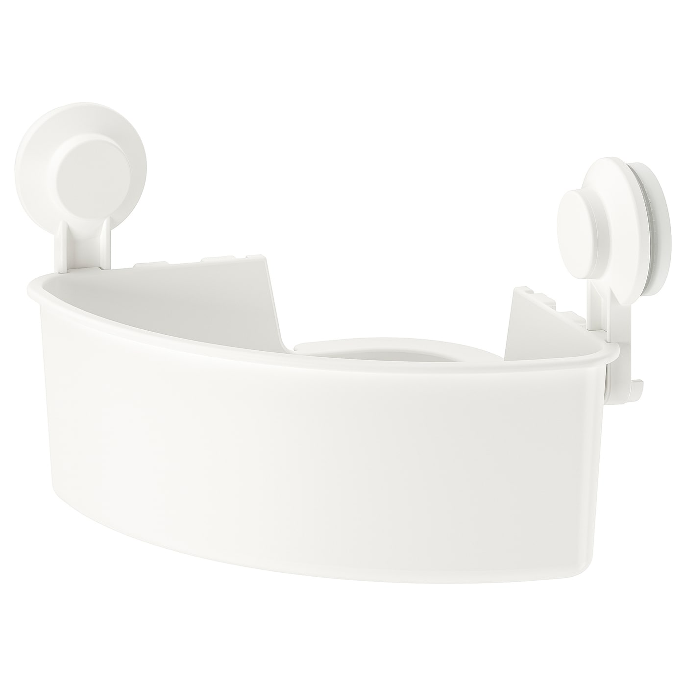 IKEA TISKEN półka narożna z przyssawką, biały, Szerokość: 30 cm
