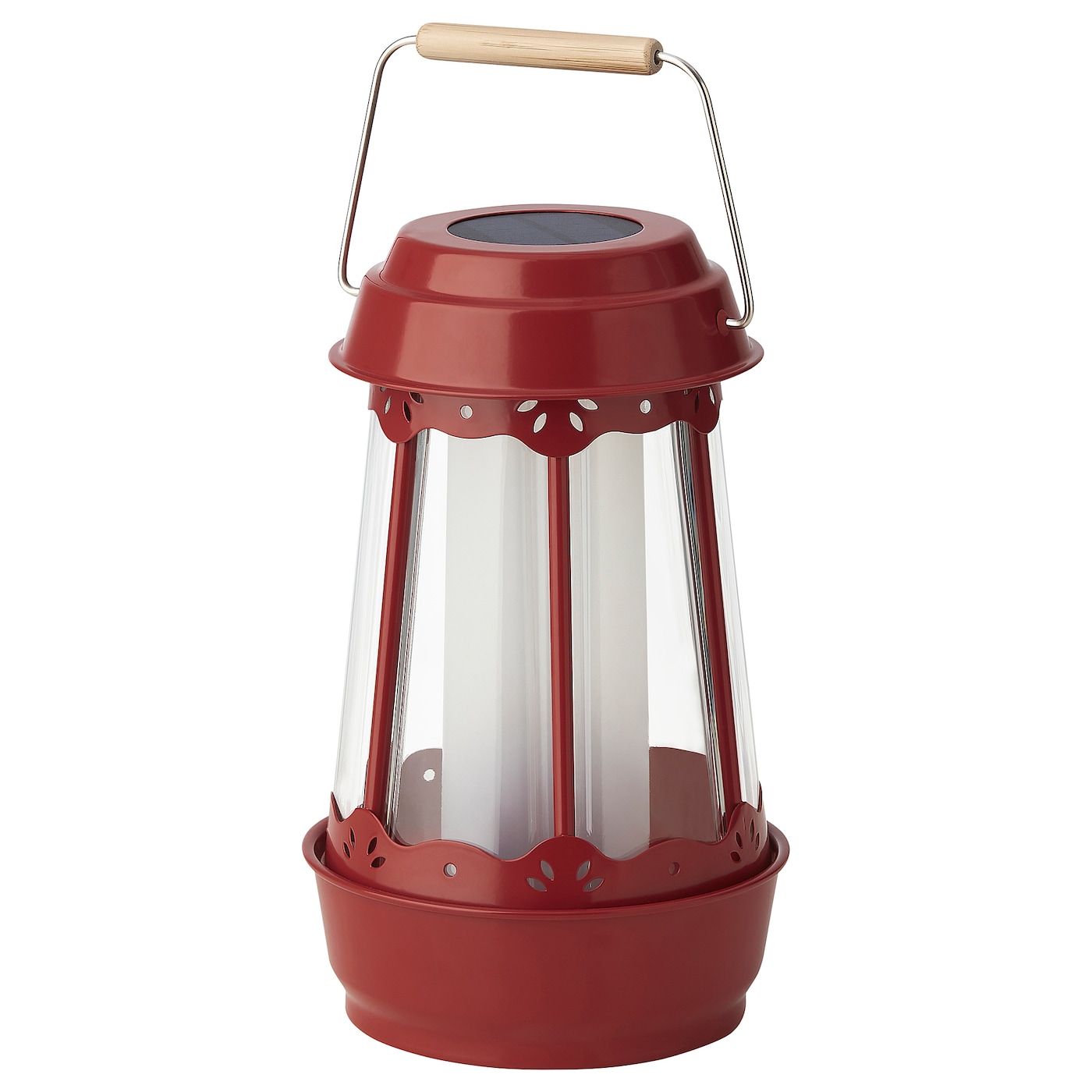 IKEA SOLVINDEN lampa stołowa na energię słon. LED, dom/czerwony, 25 cm