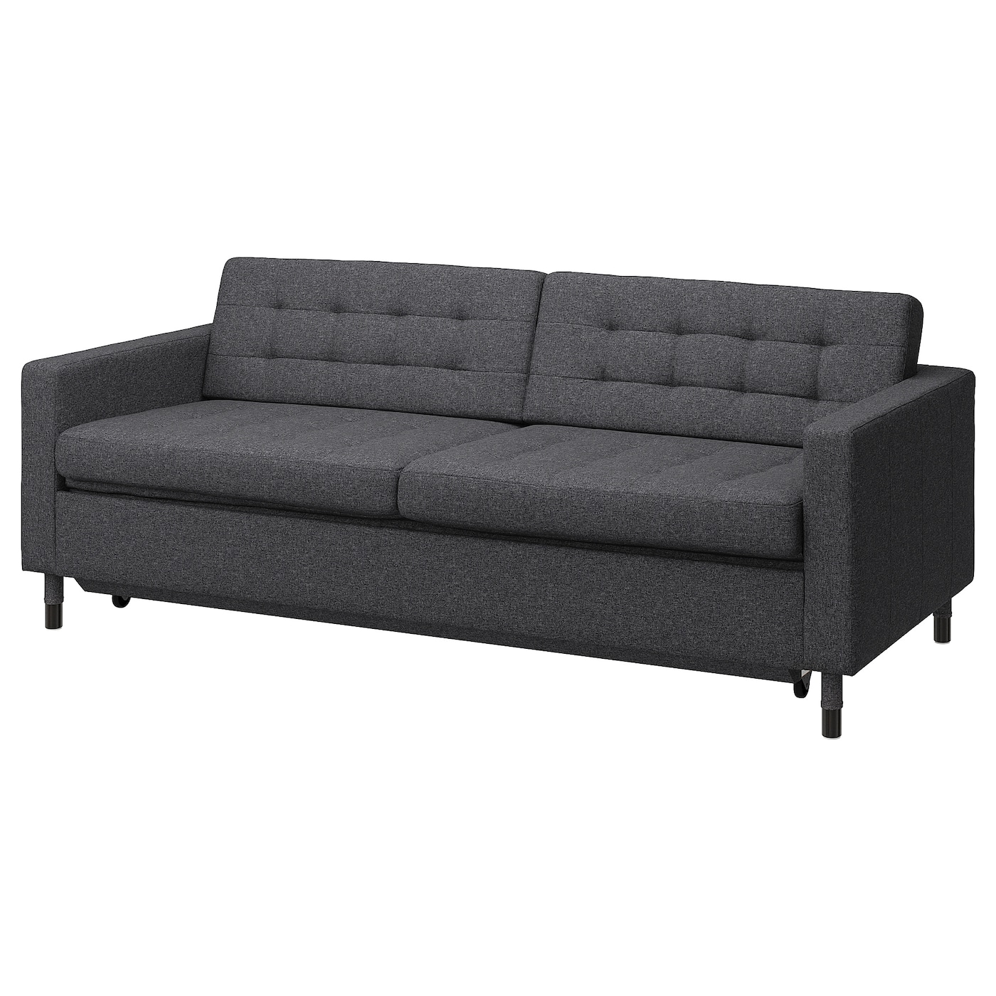 IKEA LANDSKRONA sofa 3-osobowa, rozkładana, Gunnared ciemnoszary/czarny, Wysokość podłokietnika: 67 cm