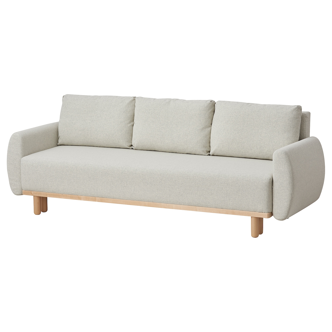 IKEA GRUNNARP sofa 3-osobowa, rozkładana, Gunnared beżowy, Wysokość łóżka: 46 cm