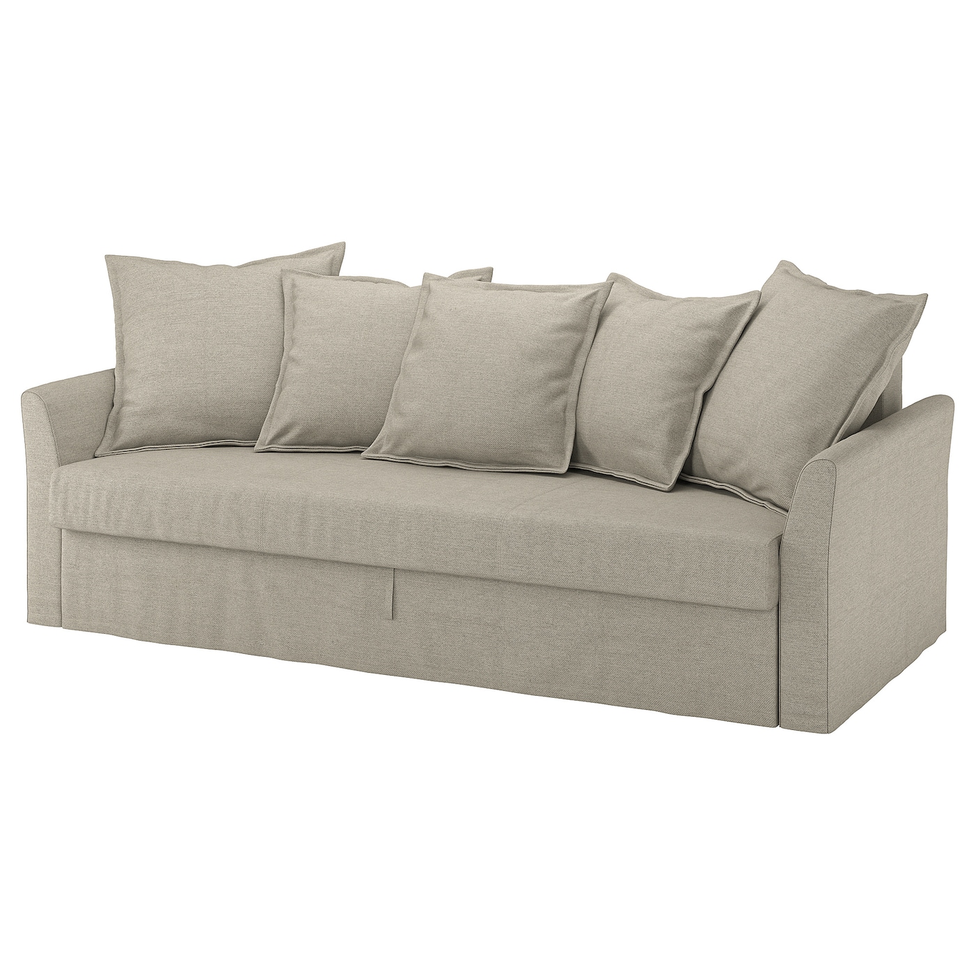 IKEA HOLMSUND sofa 3-osobowa, rozkładana, Borgunda beżowy, Długość łóżka: 201 cm