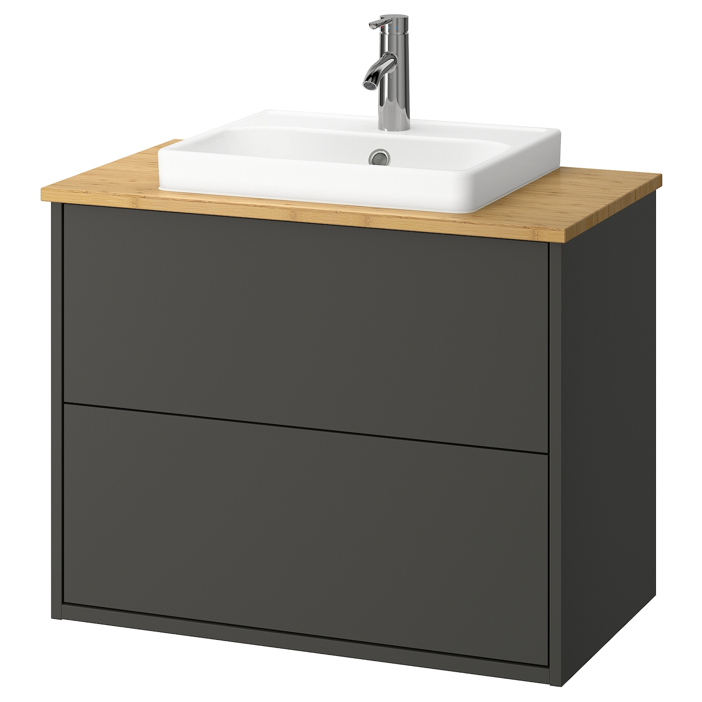 IKEA HAVBÄCK / ORRSJÖN szaf umyw z szufladami/umyw/bateria, ciemnoszary, 82x49x71 cm
