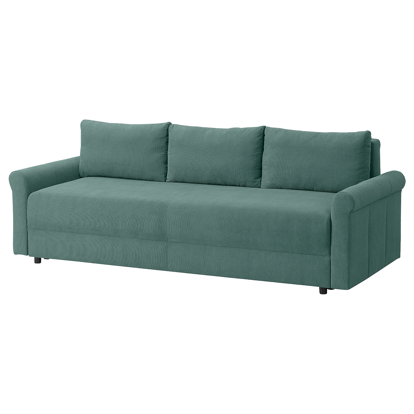 IKEA DÅNHULT sofa 3-osobowa, rozkładana, Kelinge szaroturkusowy, Wysokość podłokietnika: 58 cm