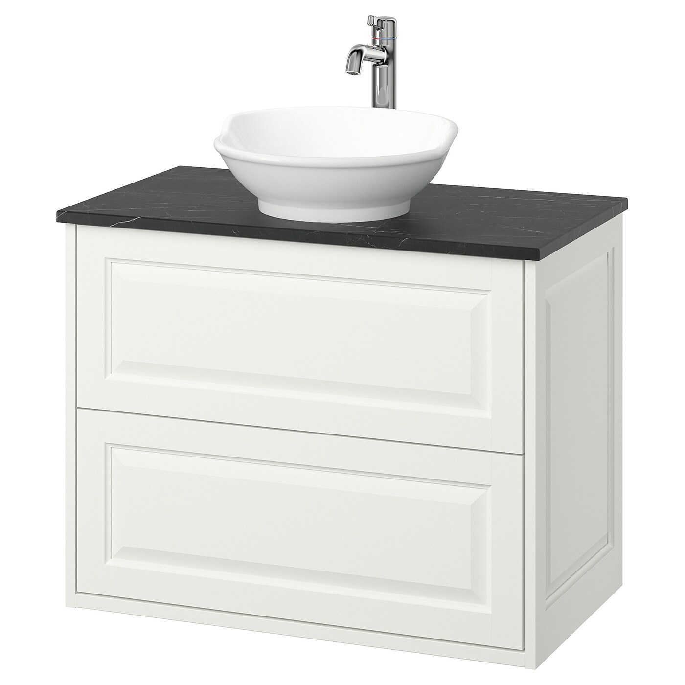IKEA TÄNNFORSEN / VÄSTERSJÖN szaf umyw z szufladami/umyw/bateria, biały, 82x49x79 cm