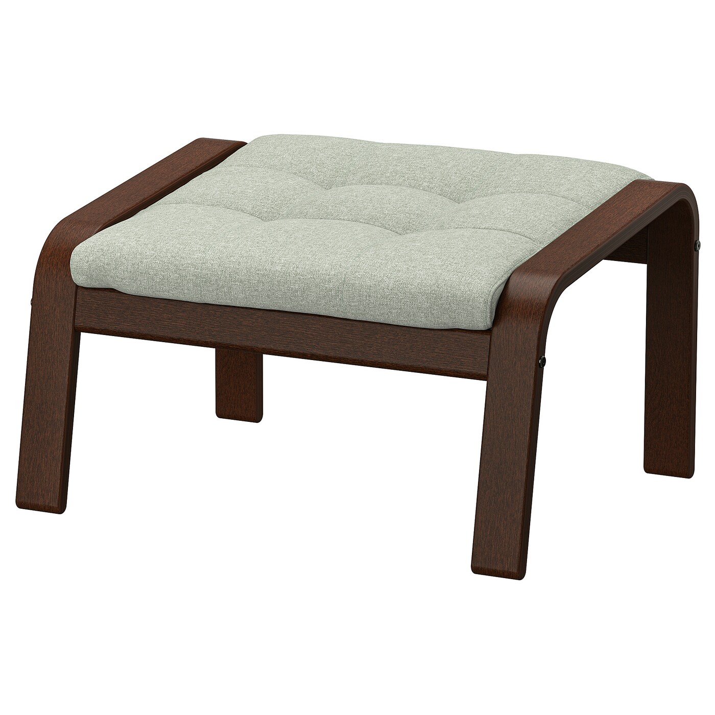 IKEA POÄNG podnóżek, brązowy/Gunnared jasnozielony, Szerokość: 68 cm