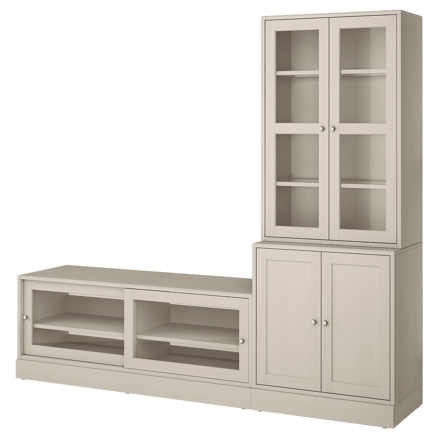 IKEA HAVSTA kombinacja na TV/szklane drzwi, szarobeżowy, 241x47x212 cm