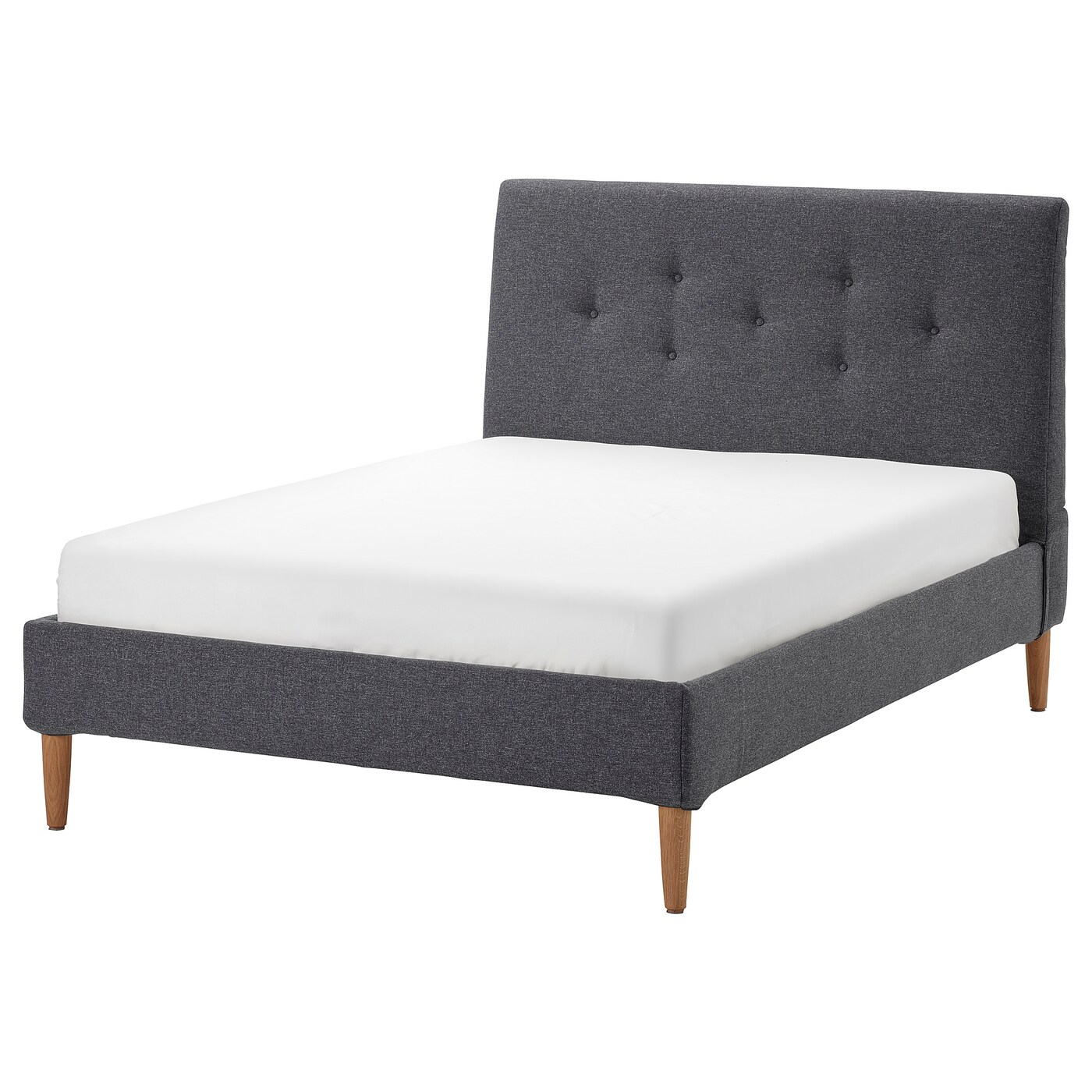 IKEA IDANÄS tapicerowana rama łóżka, Gunnared ciemnoszary, 140x200 cm