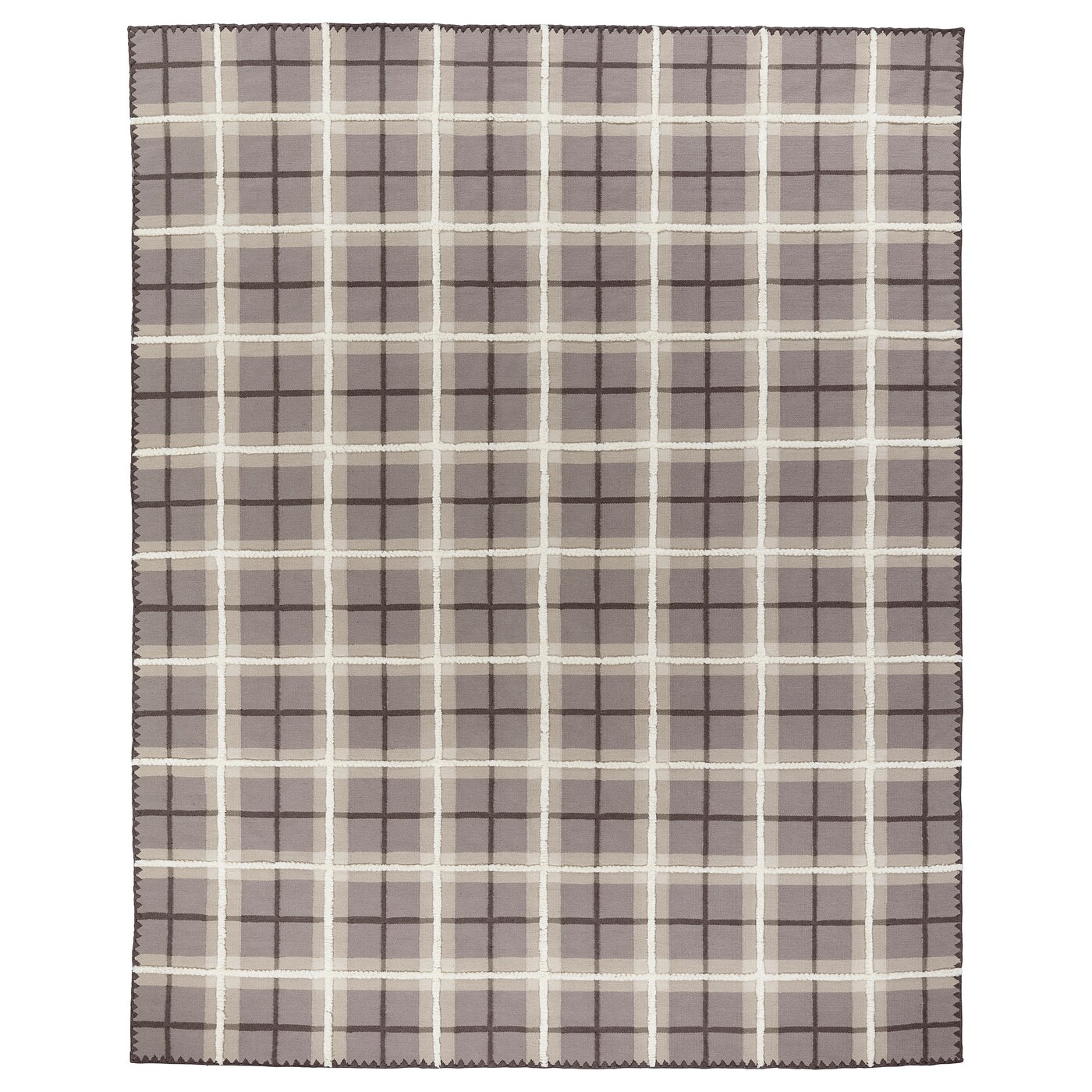 IKEA PYSSLINGGRÄS dywan tkany na płasko, szary/w kratkę wykonano ręcznie, 240x300 cm