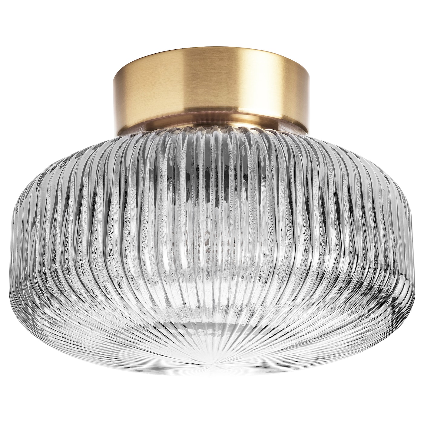 IKEA SOLKLINT lampa sufitowa, mosiądz/szare szkło przezroczyste, 27 cm