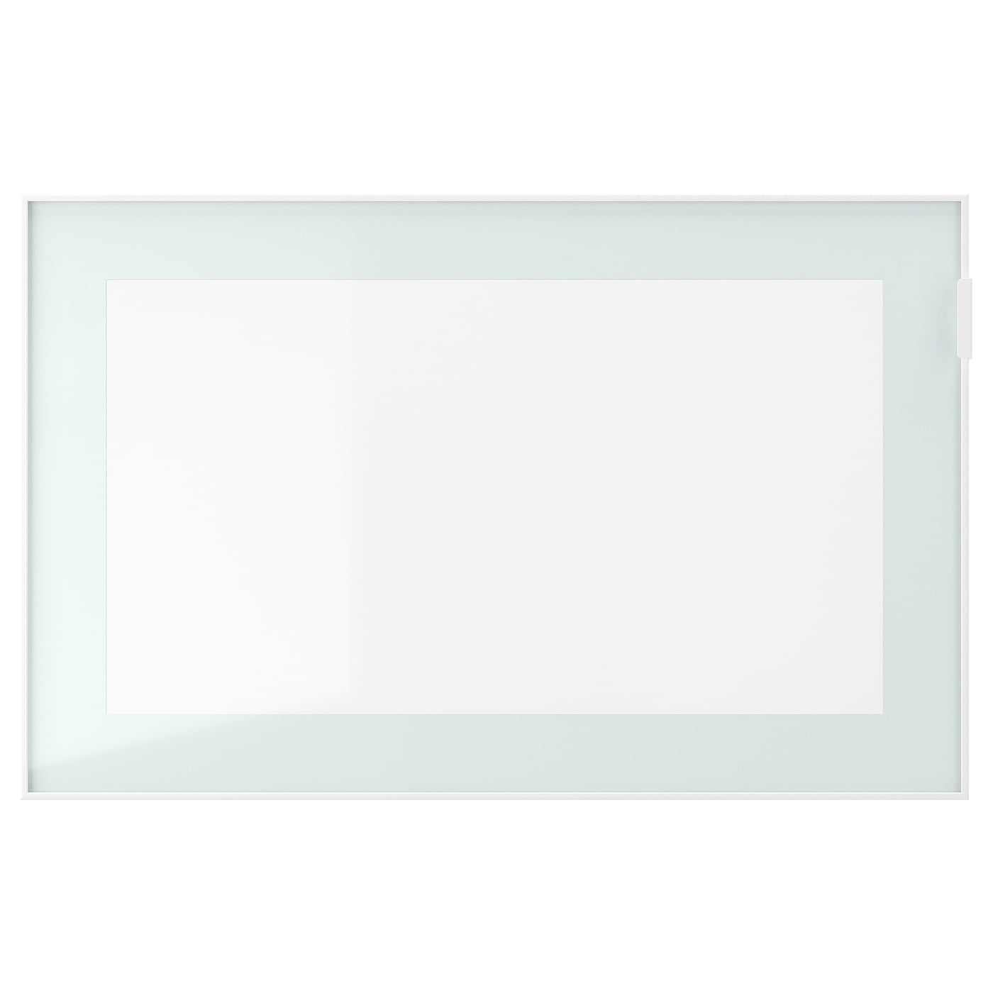 IKEA GLASSVIK drzwi szklane, biały/jasnozielony szkło bezbarwne, 60x38 cm