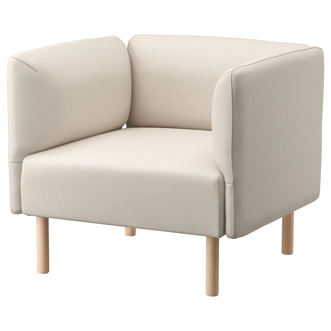 IKEA LILLEHEM fotel, Vissle/beżowy drewno, Szerokość: 80 cm