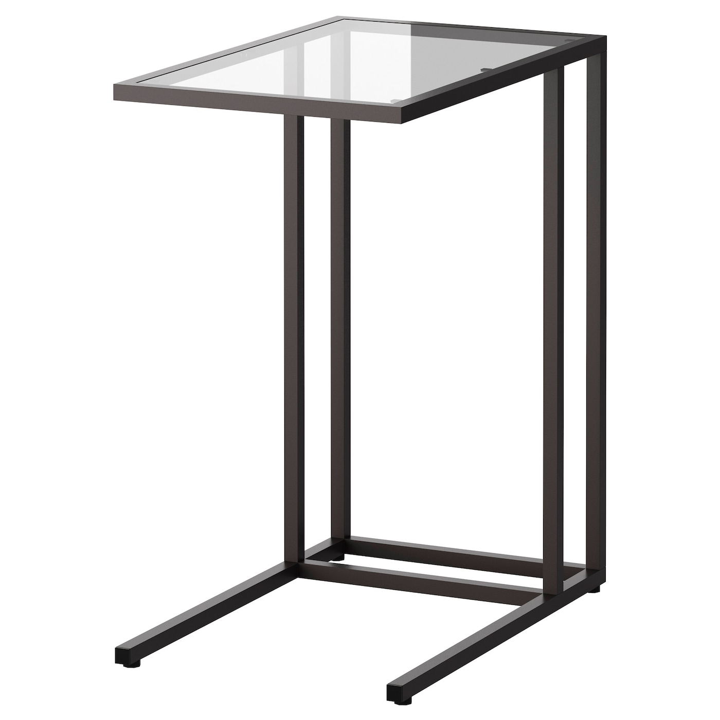 IKEA VITTSJÖ Stolik pod laptopa, czarnobrąz/szkło, 35x65 cm
